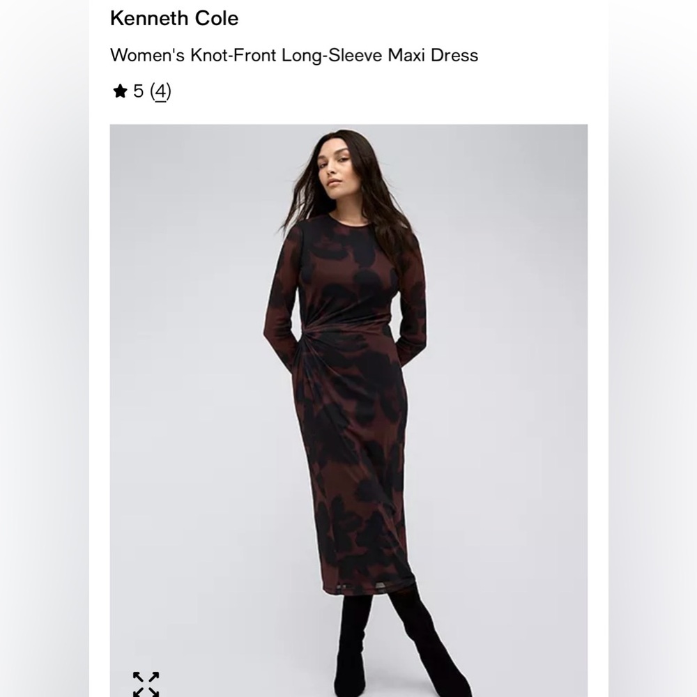 Kenneth Cole Black Multi Midi Dress - New Without Tags